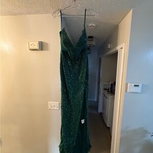 Elegant Green Sequin Prom Dress